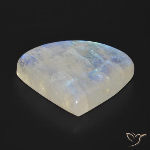 Pedra da Lua Arco-Íris Branco azulado Natural 33.55ct, Formato de pêra, Translúcido