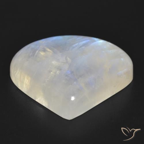 Pedra da Lua Arco-Íris Branco azulado Natural 36.83ct, Formato de pêra, Translúcido