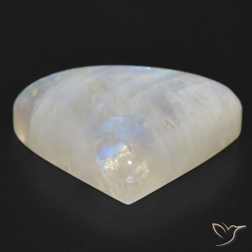 Pedra da Lua Arco-Íris Branco azulado Natural 36.47ct, Formato de pêra, Translúcido