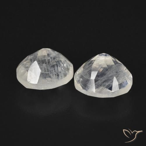 Pedras preciosas de Pedra da Lua Arco-Íris Branco azulado natural de 2.41 ct, oval, Transparente