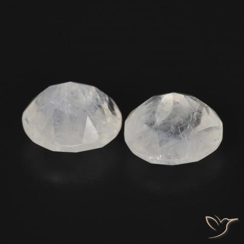 Pedras preciosas de Pedra da Lua Arco-Íris Branco azulado natural de 2.27 ct, oval, Transparente