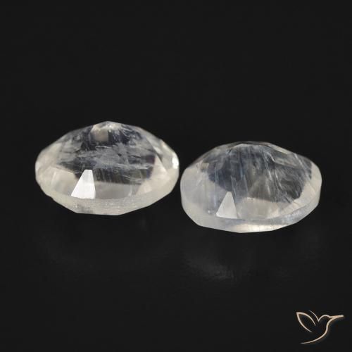Pedras preciosas de Pedra da Lua Arco-Íris Branco azulado natural de 2.07 ct, oval, Transparente