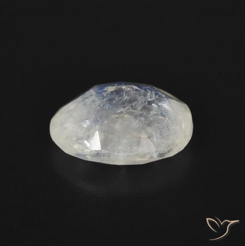 Pedra da Lua Arco-Íris Branco azulado Natural 1.55ct, oval, Transparente