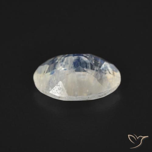 Pedra da Lua Arco-Íris Branco azulado Natural 1.00ct, oval, Transparente