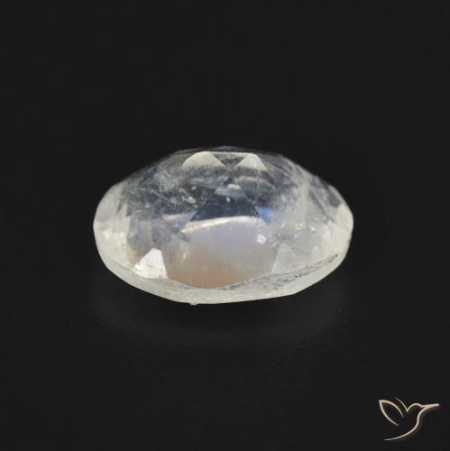 Pedra da Lua Arco-Íris Branco azulado Natural 1.13ct, oval, Transparente
