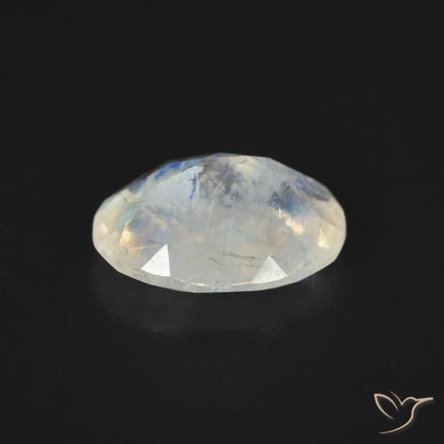 Pedra da Lua Arco-Íris Branco azulado Natural 1.39ct, oval, Transparente