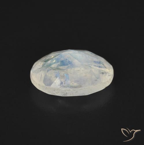 Pedra da Lua Arco-Íris Branco azulado Natural 1.07ct, oval, Transparente