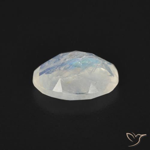 Pedra da Lua Arco-Íris Branco azulado Natural 1.06ct, oval, Transparente