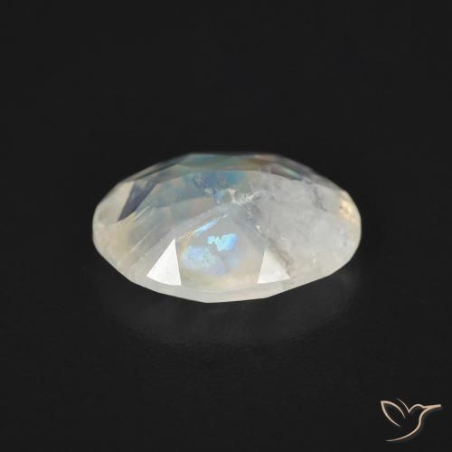 Pedra da Lua Arco-Íris Branco azulado Natural 1.49ct, oval, Transparente
