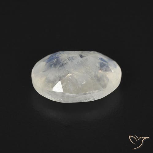 Pedra da Lua Arco-Íris Branco azulado Natural 1.16ct, oval, Transparente