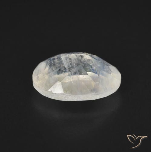 Pedra da Lua Arco-Íris Branco azulado Natural 1.13ct, oval, Transparente