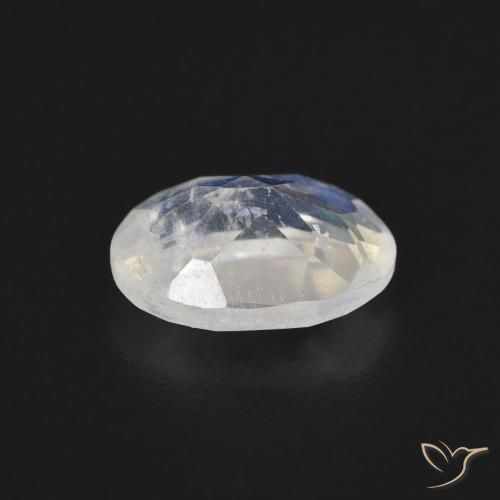 Pedra da Lua Arco-Íris Branco azulado Natural 1.15ct, oval, Transparente