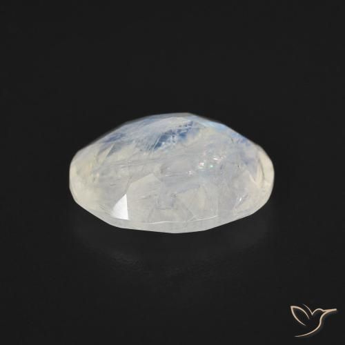 Pedra da Lua Arco-Íris Branco azulado Natural 3.00ct, oval, Transparente