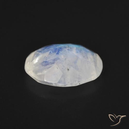 Pedra da Lua Arco-Íris Branco azulado Natural 2.58ct, oval, Transparente