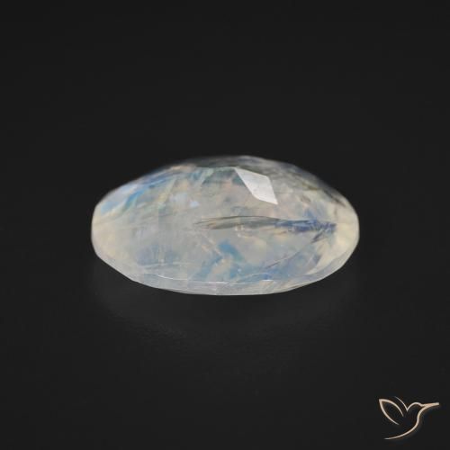 Pedra da Lua Arco-Íris Branco azulado Natural 2.70ct, oval, Transparente