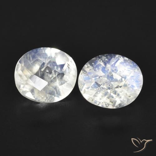 2.31ctw Natural Branco azulado Pedra da Lua Arco-Íris, oval, Transparente