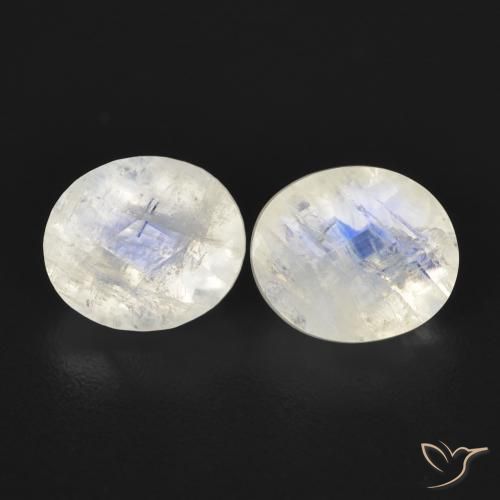 2.48ctw Natural Branco azulado Pedra da Lua Arco-Íris, oval, Transparente