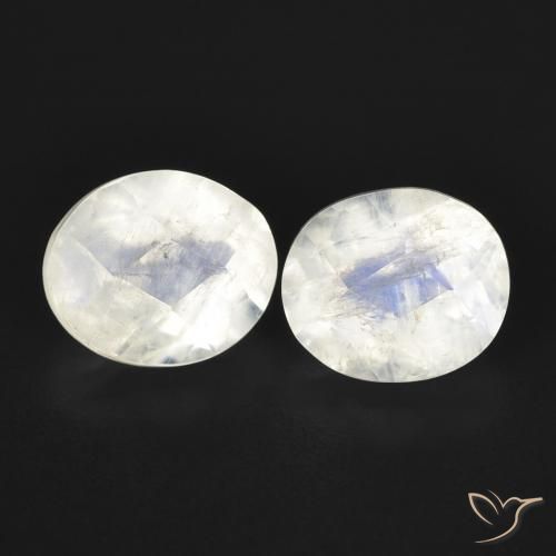 2.29ctw Natural Branco azulado Pedra da Lua Arco-Íris, oval, Transparente