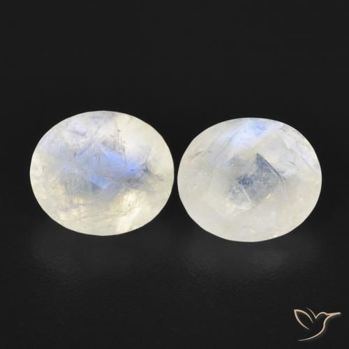 2.37ctw Natural Branco azulado Pedra da Lua Arco-Íris, oval, Translúcido