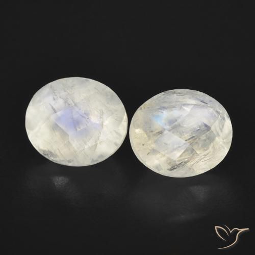 2.43ctw Natural Branco azulado Pedra da Lua Arco-Íris, oval, Transparente