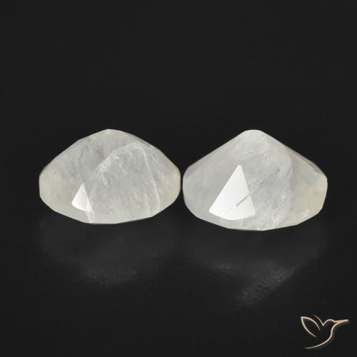 Pedras preciosas de Pedra da Lua Arco-Íris Branco azulado natural de 2.08 ct, oval, Transparente