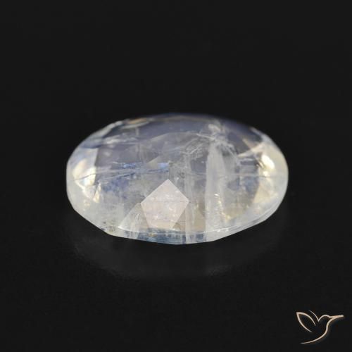 Pedra da Lua Arco-Íris Branco azulado Natural 2.58ct, oval, Transparente