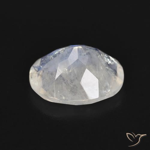 Pedra da Lua Arco-Íris Branco azulado Natural 3.18ct, oval, Transparente