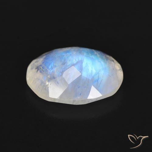 Pedra da Lua Arco-Íris Branco azulado Natural 2.77ct, oval, Transparente