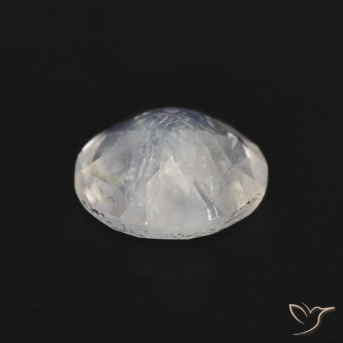 Pedra da Lua Arco-Íris Branco azulado Natural 1.05ct, Redondo, Transparente