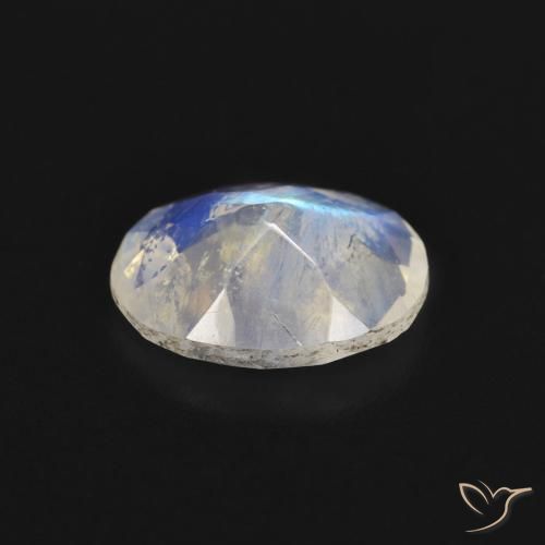 Pedra da Lua Arco-Íris Branco azulado Natural 1.36ct, oval, Transparente