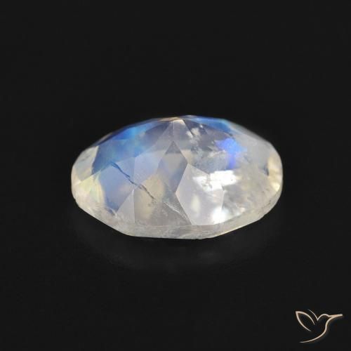 Pedra da Lua Arco-Íris Branco azulado Natural 1.61ct, oval, Transparente