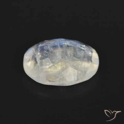 Pedra da Lua Arco-Íris Branco azulado Natural 2.77ct, oval, Transparente