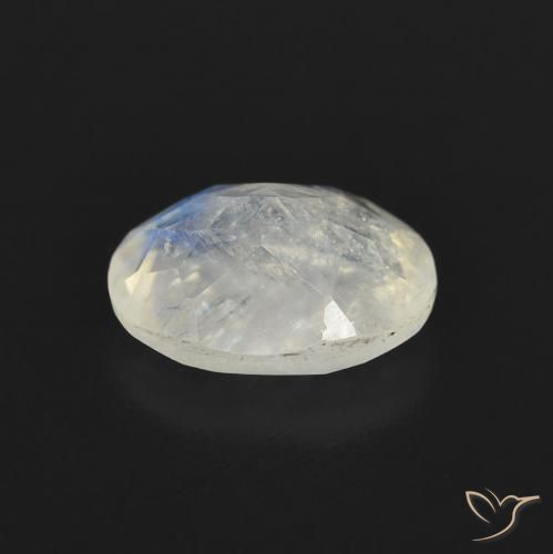 Pedra da Lua Arco-Íris Branco azulado Natural 1.15ct, oval, Transparente