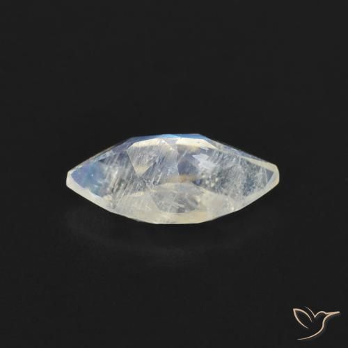 Pedra da Lua Arco-Íris Branco azulado Natural 0.55ct, Marquesa, Transparente