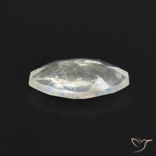 Pedra da Lua Arco-íris Branco azulado Natural 0.61ct, Marquesa, Transparente