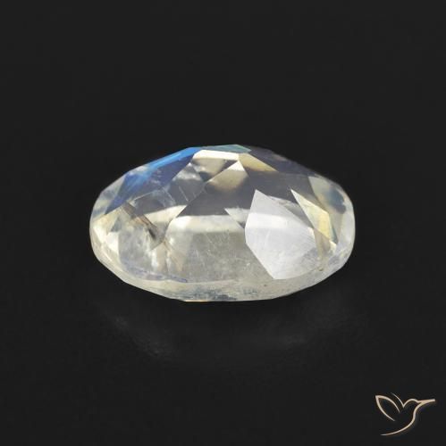 Pedra da Lua Arco-Íris Branco azulado Natural 1.22ct, oval, Transparente
