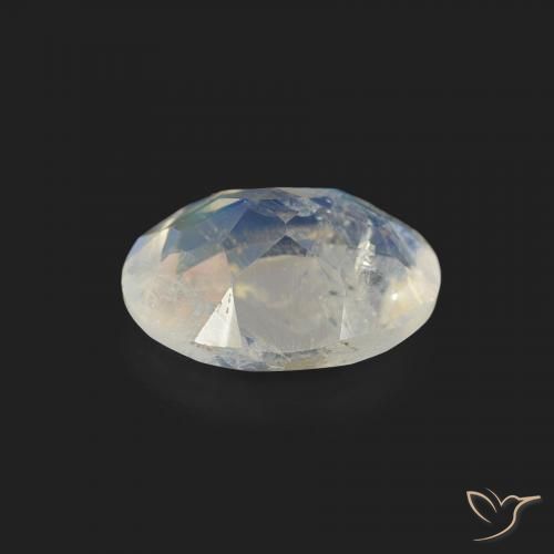 Pedra da Lua Arco-Íris Branco azulado Natural 1.03ct, oval, Transparente