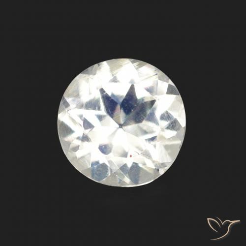 0.66ct Natural Branco azulado Pedra da Lua Arco-Íris, Redondo, Transparente