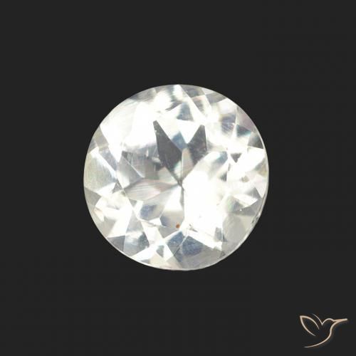 Pedra da Lua Arco-Íris Branco azulado Natural 0.66ct, Redondo, Transparente