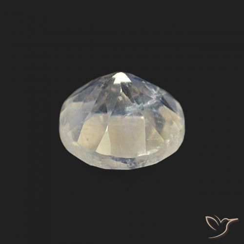 Pedra da Lua Arco-Íris Branco azulado Natural 0.49ct, Redondo, Transparente