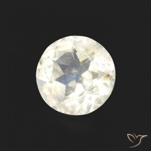 Pedra da Lua Arco-Íris Branco azulado Natural 0.66ct, Redondo, Transparente