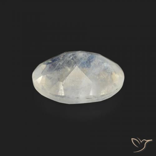 Pedra da Lua Arco-Íris Branco azulado Natural 1.15ct, oval, Transparente