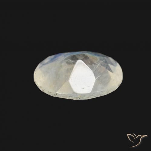 Pedra da Lua Arco-Íris Branco azulado Natural 1.28ct, oval, Transparente