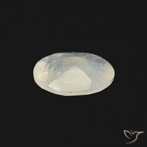 Pedra da Lua Arco-Íris Branco azulado Natural 0.97ct, oval, Transparente