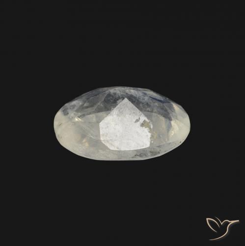 Pedra da Lua Arco-Íris Branco azulado Natural 1.04ct, oval, Transparente