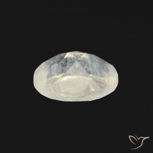Pedra da Lua Arco-Íris Branco azulado Natural 1.23ct, oval, Transparente