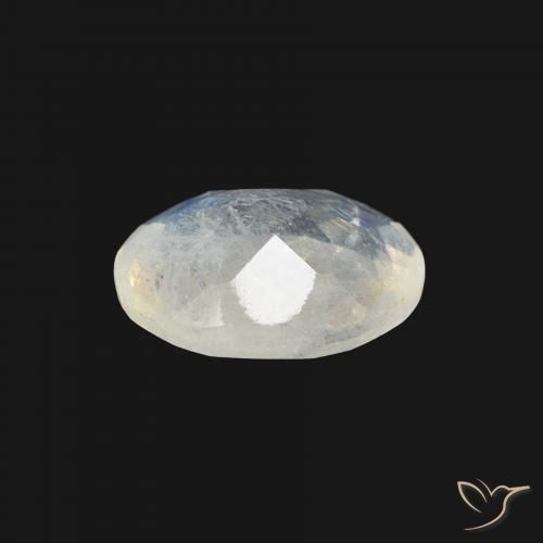 Pedra da Lua Arco-Íris Branco azulado Natural 1.01ct, oval, Transparente
