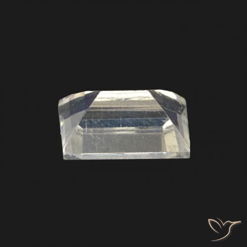 Pedra da Lua Arco-Íris Branco azulado Natural 0.47ct, baguete, Transparente