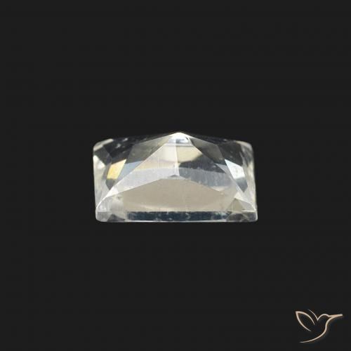 Pedra da Lua Arco-Íris Branco azulado Natural 0.47ct, baguete, Transparente