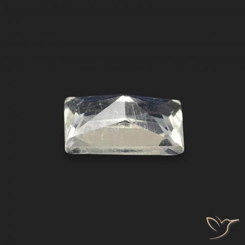 Pedra da Lua Arco-Íris Branco azulado Natural 0.50ct, baguete, Transparente